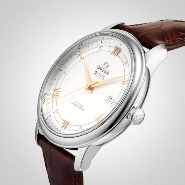 Omega De Ville Men Automatic Silver Leather Watch O42413402002002 - gallery