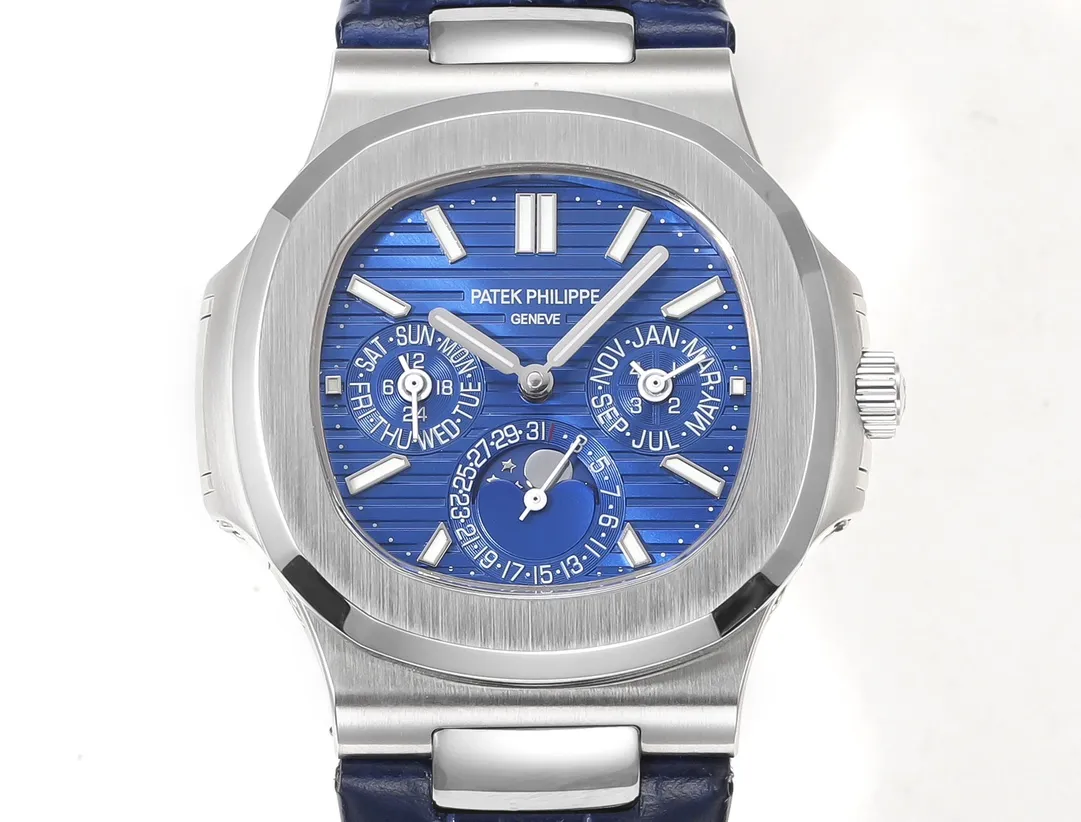 Patek Philippe Blue Nautilus Perpetual Watch - gallery