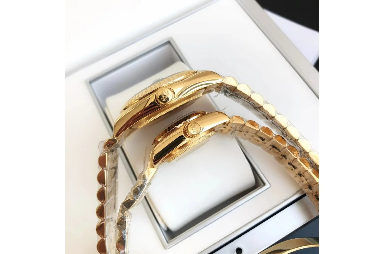 Couple Watches Rolex Datejust 36/28mm RG/RG Jub Black/Dial - gallery