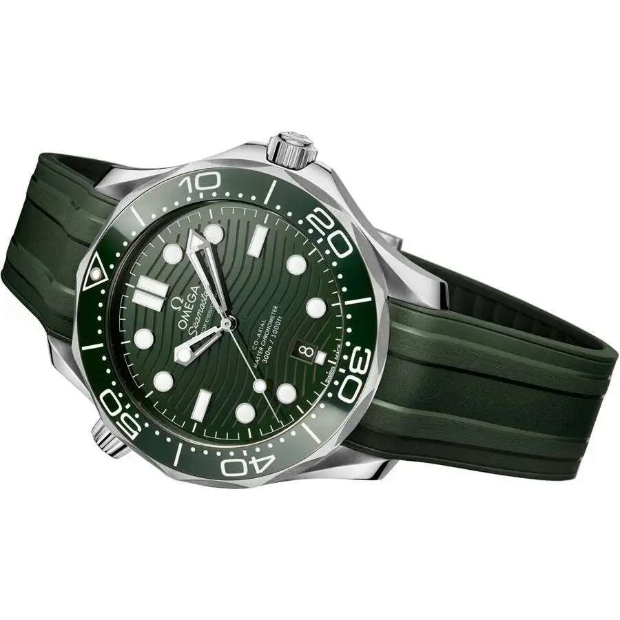 Omega Seamaster Men Automatic Green Rubber Watch O21032422010001 - gallery