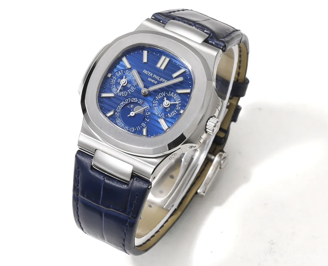 Patek Philippe Blue Nautilus Perpetual Watch - gallery